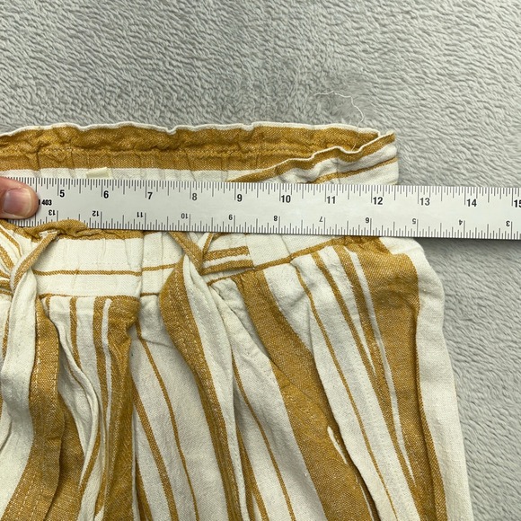 Rewind Women's Boho Striped Linen Wide Leg Pants Size S Elastic Waist Drawstring - Picture 4 of 8